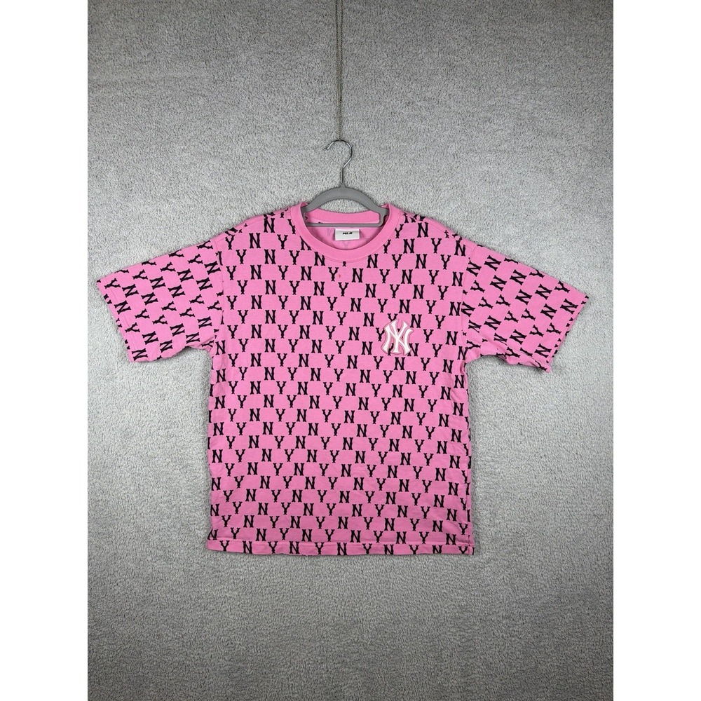 New York Yankees MLB Monogram T-Shirt Size M‎ Pink Short Sleeve